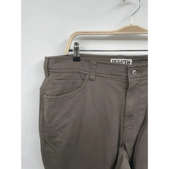 Duluth Trading Co Mens Fire Hose Flannel Lined Pants 38x30 Relaxed Fit Brown NWT
